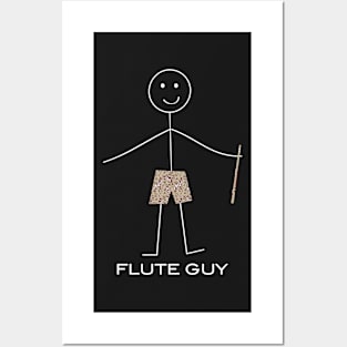 Funny Mens Flute Guy Posters and Art